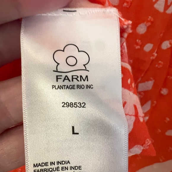 FARM Rio Orange Toucan Floral Pullover Embroidered Blouse – Size Large - Picture 15 of 15